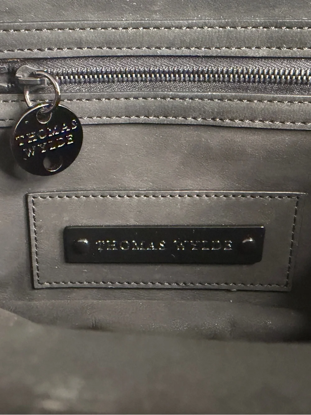 Thomas Wylde Menace Studded Black Clutch Wristlet Lambskin Chain Strap Bag
